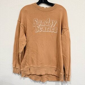 Aerie Sunday Scaries Pullover Oversized Sweatshirt Brown Tan Women’s Size XXS